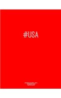 Notebook for Cornell Notes, 120 Numbered Pages, #USA, Red Cover: For Taking Cornell Notes, Personal Index, 8.5"x11", Hashtag Series, Genius Edition