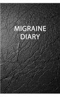 Migraine Diary: Chronic Headache Migraine pain Journal - Tracking headache triggers, symptoms and pain relief options- black leather look
