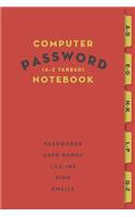 Computer Password Notebook: For storing Website and Social Media Log-in Passwords
