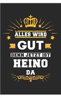 Alles wird gut denn jetzt ist Heino da: Notizbuch gepunktet DIN A5 - 120 Seiten für Notizen, Zeichnungen, Formeln - Organizer Schreibheft Planer Tagebuch