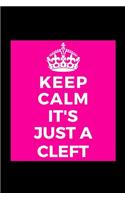 Keep Calm It's Just A Cleft: Funny Awareness Lined Journal Notebook for Her Him Bestie Friend Partner, Office Colleague Coworker Boss - Unique Birthday Present, Christmas Xmas G