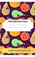 Fall and Thanksgiving Theme Wide Ruled Line Paper