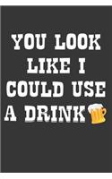 You Look Like I Could Use A Drink Notebook: Lined Journal, 120 Pages, 6 x 9, Affordable Gift Journal Matte Finish