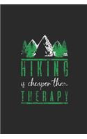 Hiking Is Cheaper Than Therapy: Hiking Notebook, Dotted Bullet (6" x 9" - 120 pages) Sports Themed Notebook for Daily Journal, Diary, and Gift
