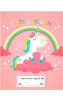 Cute Unicorn Composition Notebook College Ruled 8
