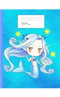 Mermaid Composition Notebook Wide Ruled: Composition Book, Lined Student Exercise Book 200 pages