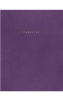 Notebook: Beautiful Purple Leather Style with Gold Lettering 150 College-Ruled Lined Pages 8.5 X 11