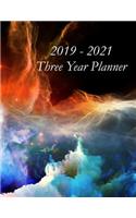 2019 - 2021 Three Year Planner: Nebula Energy Cover - Includes Major U.S. Holidays and Sporting Events