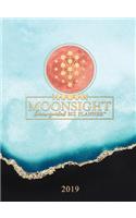 Moonsight Planner - Moon Phase Biz Calendar - 2019 (12-Month Weekly- Turquoise)