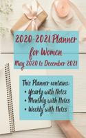 2020-2021 Planner from May 2020 to December 2021 for Women: US Edition. Planner for 2020-2021 with Weekly, Monthly and Yearly Planner with more space for writing down your notes. Size 8.5 x 11 and 222 pages.