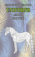 Pattern Coloring Books Easy Level - Animals - Unicorns