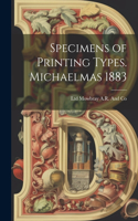 Specimens of Printing Types. Michaelmas 1883