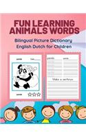 Fun Learning Animals Words Bilingual Picture Dictionary English Dutch for Children: Easy practice 100+ reading, tracing workbooks plus lined paper writing and coloring pages basic vocabulary flash cards for Preschool, Kindergarten k(1 Engels Nederlands)