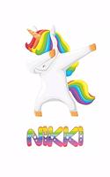 Nikki: Nikki 6x9 Journal Notebook Dabbing Unicorn Rainbow