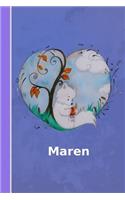 Maren: Personalisiertes Notizbuch - Fuchs Mit Herz - Softcover - 120 Seiten - Leer / Blanko / Nummeriert - Notebook - Tagebuch - Diary - Scrapbook - Gesche