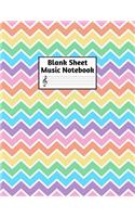 Blank Sheet Music Notebook: Easy Blank Staff Manuscript Book Large 8.5 X 11 Inches Musician Paper Wide 12 Staves Per Page for Piano, Flute, Violin, Guitar, Trumpet, Drums, Cell