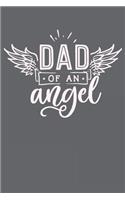 Dad of an Angel: Gray and Pink College Ruled Blank Lined Notebook Journal