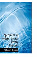 Specimens of Modern English Literary Criticism