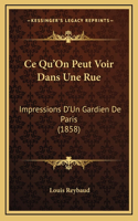 Ce Qu'On Peut Voir Dans Une Rue: Impressions D'Un Gardien De Paris (1858)