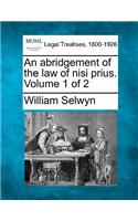 abridgement of the law of nisi prius. Volume 1 of 2