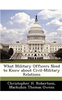 What Military Officers Need to Know about Civil-Military Relations