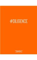 Notebook for Cornell Notes, 120 Numbered Pages, #DILIGENCE, Orange Cover