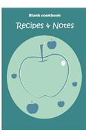 Blank cookbook: Recipes & Notes: 7x10 with 100 pages blank recipe paper for jotting down your recipes