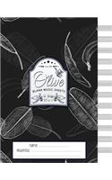 Olive Blank Music Sheets: 12 Stave - Size 8.5x11