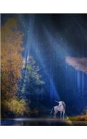 Mystical Unicorn in a Magical Forest Journal: 150 page lined notebook/diary 8.5 X 11 inches