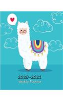 2020 - 2021 Weekly Planner: Two Years Diary and Scheduler Notebook with To Do List - US Edition - Alpaca Blue
