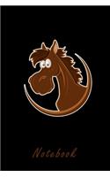 Notebook: 6x9 Horse - blank with numbers paper - notebook - notes