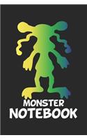 Notebook: Notebook for Alien Ufo & Monster Fans - Gift Idea - blank paper - A5 - 120 pages