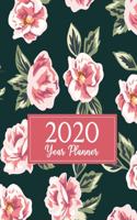 2020 Year Planner: Goal Planner and Organizer 2020 - Jan, 2020 to Dec, 2020 - Weekly and Monthly Planner + Calendar Views - Floral Cover