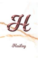 Hailey: Sketchbook - Blank Imaginative Sketch Book Paper - Letter H Rose Gold White Marble Pink Effect Cover - Teach & Practice Drawing for Experienced & As