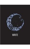 Write: School Composition Notebook Moon Design