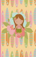 Multipurpose Wide Ruled Paper Notebook - Composition - Journal - Diary: Little Girl Aloha Luau Dancing Surfboards and Flowers Notebook - 8.5" x 11" - 150 pages (75 sheets) Wide Ruled Lined Paper. Glossy Cover.