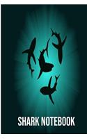 Shark Notebook: 8.5 x 11, 120 Page Blank Lined Notebook
