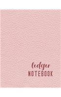Ledger Notebook: 6 Column Accounting Ledger Book For Bookkeeping - The Record Keeping Journal - Pink Leather Style