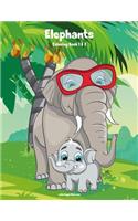 Elephants Coloring Book 1 & 2