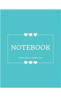 Notebook Extra Large: Robin's Egg: Notebook 8.5 X 11: Notebook 400 Pages