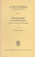 Bestimmungsgrunde Des Personlichen Sparens