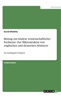 Beitrag zur Analyse wissenschaftlicher Fachtexte