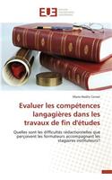 Evaluer Les Comp�tences Langagi�res Dans Les Travaux de Fin d'�tudes
