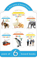 My Super Boxset of Board Books For Kids: Opposites, Wild Animals, Farm Animals and Pets, Birds, Transport, People At Work (Pack of 6 Early Learning Board Books with Attractive shape)