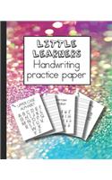 Little learners handwriting practice paper