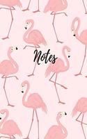 Notes: Flaming Notebook/Pink Flamingo/College Ruled Paper, 8 X 10, 100 Pages