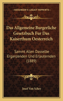 Allgemeine Burgerliche Gesetzbuch Fur Das Kaiserthum Oesterreich