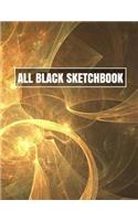 All Black Sketchbook: Fractal Flames (Journal, Diary) 8.5 x 11, 100 Pages