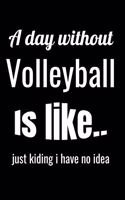 A day without volleyball is like... Just kiding i have no idea