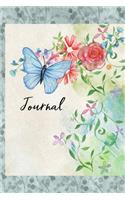 Journal: Pretty Butterfly Flower Watercolor Journal Notebook for Note Taking Writing Composition Book with Blank Lined Pages Garden Lovers To Write In Diary 